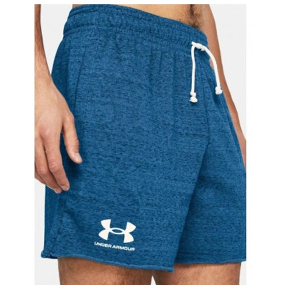 NWT Under Armour Men's UA Rival Terry 6" Shorts in Photon Blue size L - Picture 2 of 7